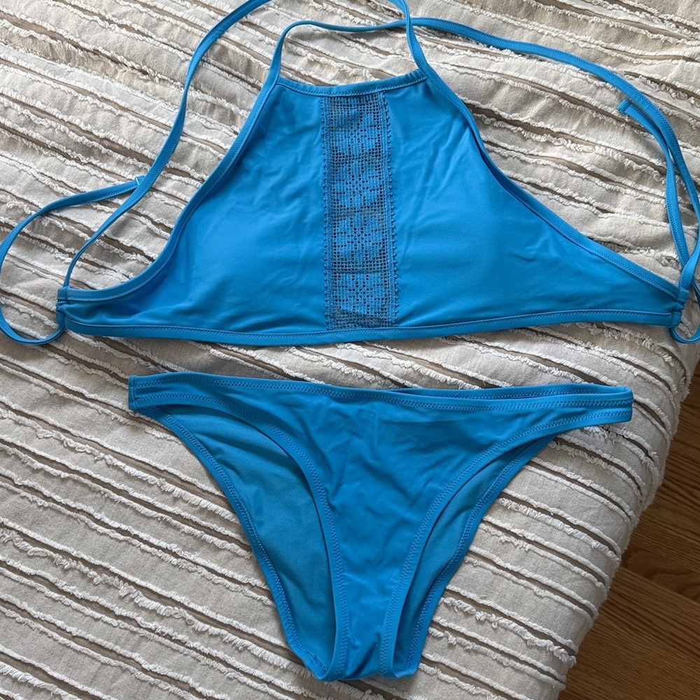 Blue Aerie halter top Bikini Set
